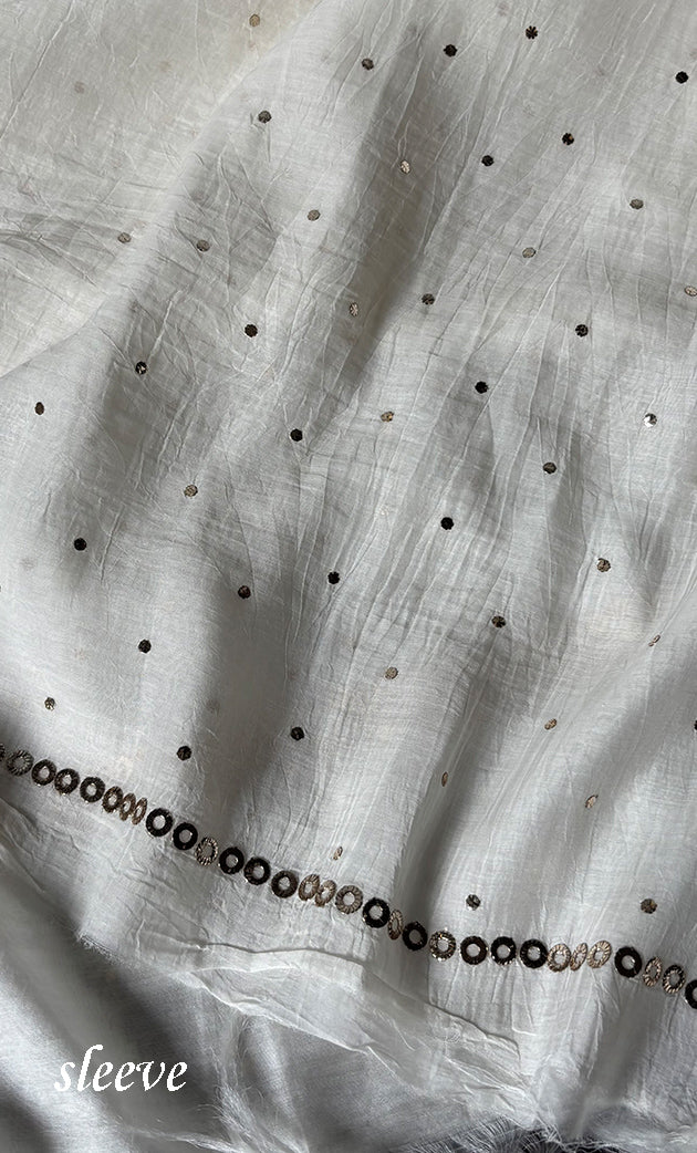 Women's Lakhnavi Handcrafted Unstitched Mul Chanderi Kurta And Dupatta Set - HONC0322428