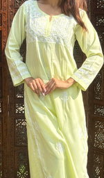 Load image into Gallery viewer, Falak  Women&#39;s Lucknowi Handcrafted Cotton Chikankari Kurti - HONC0220664
