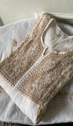 Load image into Gallery viewer, Women's Lakhnavi Handcrafted Mul Chanderi Semi - Stitched Kurta And Dupatta Set - HONC0274495