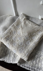 Load image into Gallery viewer, Women&#39;s Lakhnavi Handcrafted Pure Organza Chikankari Semi - stitched Kurta And Dupatta Set- HONC0322186
