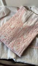 Load image into Gallery viewer, Women&#39;s Lakhnavi Handcrafted Mul Chanderi Semi -stitched Kurta And Dupatta Set - HONC0271879
