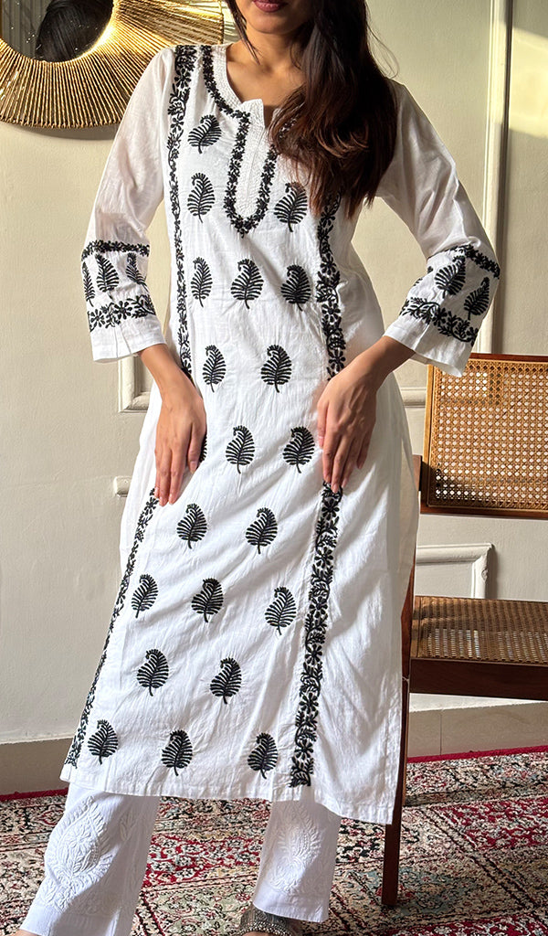 Pakeezah Women's Lucknowi Handcrafted Cotton Chikankari Kurti - HONC0171316