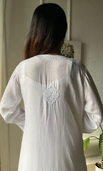 Load image into Gallery viewer, Women&#39;s Lucknowi Handcrafted Modal Cotton Chikankari Kurti - HONC0202171
