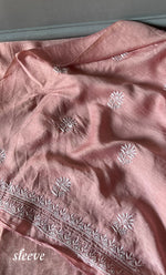 Load image into Gallery viewer, Women's Lakhnavi Handcrafted Munga Silk Unstitched Chikankari Kurta And Dupatta Set- HONC0267021