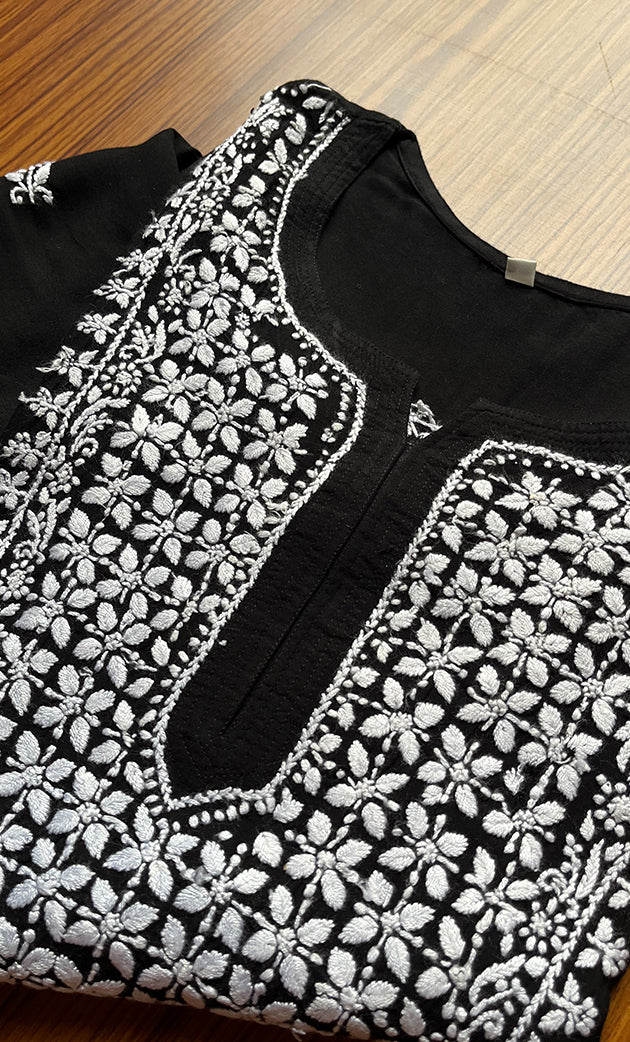 Women's Lucknowi Handcrafted Modal Cotton Chikankari Kurti - HONC0298738