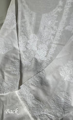 Load image into Gallery viewer, Women's Lakhnavi Handcrafted Unstitched Cotton Chikankari Kurta Dupatta Set - HONC0231301