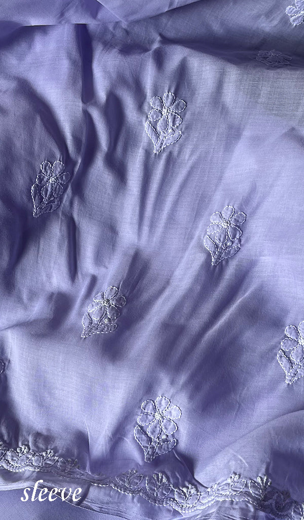 Farah Women's Lakhnavi Handcrafted Unstitched Cotton Chikankari Suit Material - HONC0298921