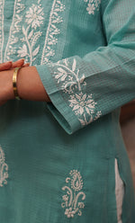 将图像加载到图库查看器中， Women&#39;s Lakhnavi Handcrafted Kota Cotton Chikankari Kurti - HONC0306029
