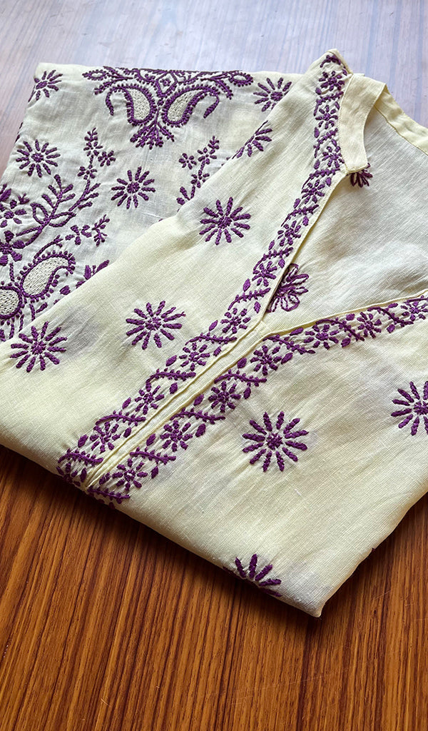 Women's Lakhnavi Handcrafted Cotton Chikankari Kurti - N1779