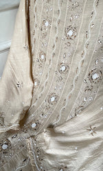 将图像加载到图库查看器中， Women&#39;s Lakhnavi Handcrafted Munga Silk Semi - Stitched Chiankari Anarkali  And Dupatta Set- HONC0323249
