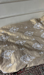 Load image into Gallery viewer, Women's Lakhnavi Handcrafted Tissue Chanderi Unstitched Chikankari Kurta And Dupatta Set - HONC0347707