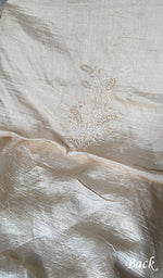 Women's Lakhnavi Handcrafted Tussar Silk Chikankari Kurta And Organza Dupatta Set - HONC0332849