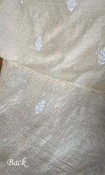 Load image into Gallery viewer, Women's Lakhnavi Handcrafted Unstitched Munga Silk Chikankari Kurta And Dupatta Set- HONC0275148