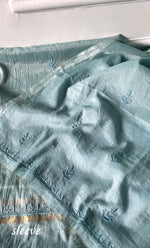 Load image into Gallery viewer, Women's Lakhnavi Handcrafted Mul Chanderi Unstitched Chikankari Full Suit Material - HONC0319534