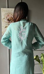 Load image into Gallery viewer, Women&#39;s Lakhnavi Handcrafted Kota Cotton Chikankari Kurti - HONC0306029
