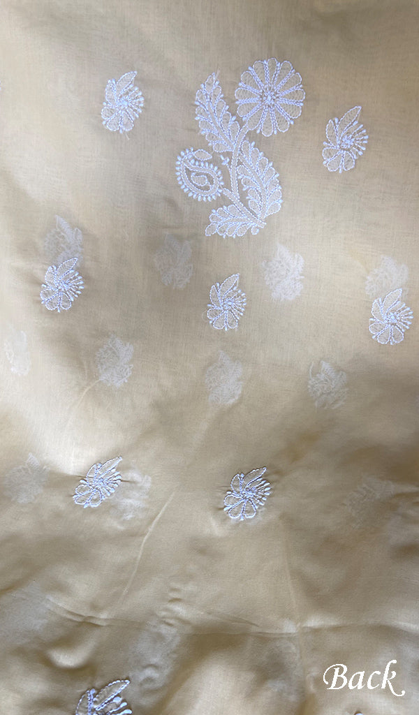 Women's Lakhnavi Handcrafted Cotton Unstitched Chikankari Suit Material - HONC0354994