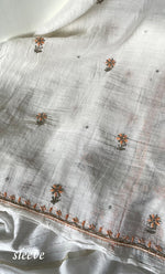 Load image into Gallery viewer, Women's Lakhnavi Handcrafted Unstitched Mul Chanderi Kurta And Dupatta Set - HONC0323577