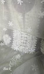 Load image into Gallery viewer, Women's Lakhnavi Handcrafted Organza Chikankari Unstitched Full Suit Material - HONC0258373