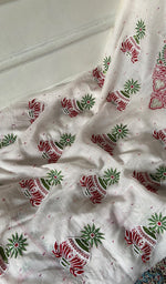Load image into Gallery viewer, Madiha  Women's Lakhnavi Handcrafted Mul Chanderi Unstitched Kurta And Dupatta Set - HONC0368718
