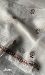 Load image into Gallery viewer, Women&#39;s Lakhnavi Handcrafted Pure Organza Chikankari Unstitched Kurta And Dupatta Set-  HONC0299227
