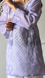 Load image into Gallery viewer, Women's Lakhnavi Handcrafted Cotton Chikankari Top - HONC0347236