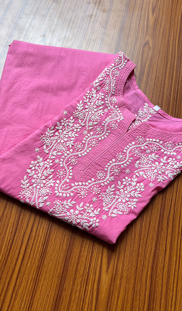 Women's Lucknowi Handcrafted Cotton Chikankari Kurti - HONC0300990