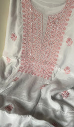 将图像加载到图库查看器中， Ashima Women&#39;s Lucknowi Handcrafted Muslin Chikankari Unstitched Suit Material - HONC0243930
