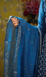 将图像加载到图库查看器中， Women&#39;s Lakhnavi Handcrafted Mul Chanderi Chikankari Stitched Kurta, Dupatta And Pant Set - HONC0321828
