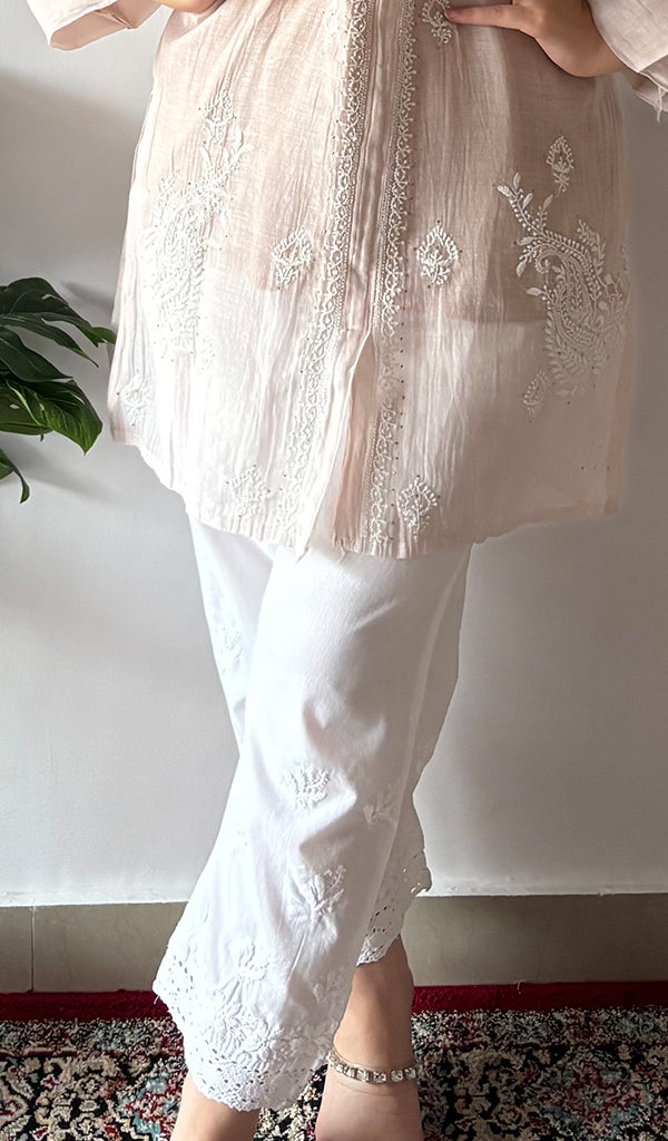 Women's Lucknowi Handcrafted Cotton Chikankari Pant - HONC0351347