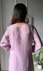 Load image into Gallery viewer, Women&#39;s Lucknowi Handcrafted Modal Cotton Chikankari Kurti - HONC0264911
