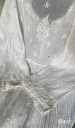 Load image into Gallery viewer, Women's Lakhnavi Handcrafted Mul Chanderi Semi - Stitchd Kurta And Dupatta Set - HONC0322140