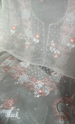 Load image into Gallery viewer, Gulaab Women's Lakhnavi Handcrafted Pure Organza Chikankari Unstitched Kurta And Dupatta Set- HONC0325122