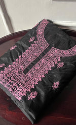 Load image into Gallery viewer, Charvi Women's Lakhnavi Handcrafted Organza Chikankari Unstitched Kurti Fabric - HONC0336175