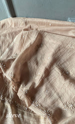 Load image into Gallery viewer, Women's Lakhnavi Handcrafted Mul Chanderi Unstitched Kurta And Dupatta Set- HONC0305207