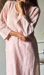 将图像加载到图库查看器中， Shejali Women's Lakhnavi Handcrafted Cotton Chikankari Kurti - HONC0344144