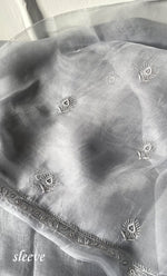 Load image into Gallery viewer, Women&#39;s Lakhnavi Handcrafted Pure Organza Chikankari Unstitched Kurta And Dupatta Set- HONC0314169
