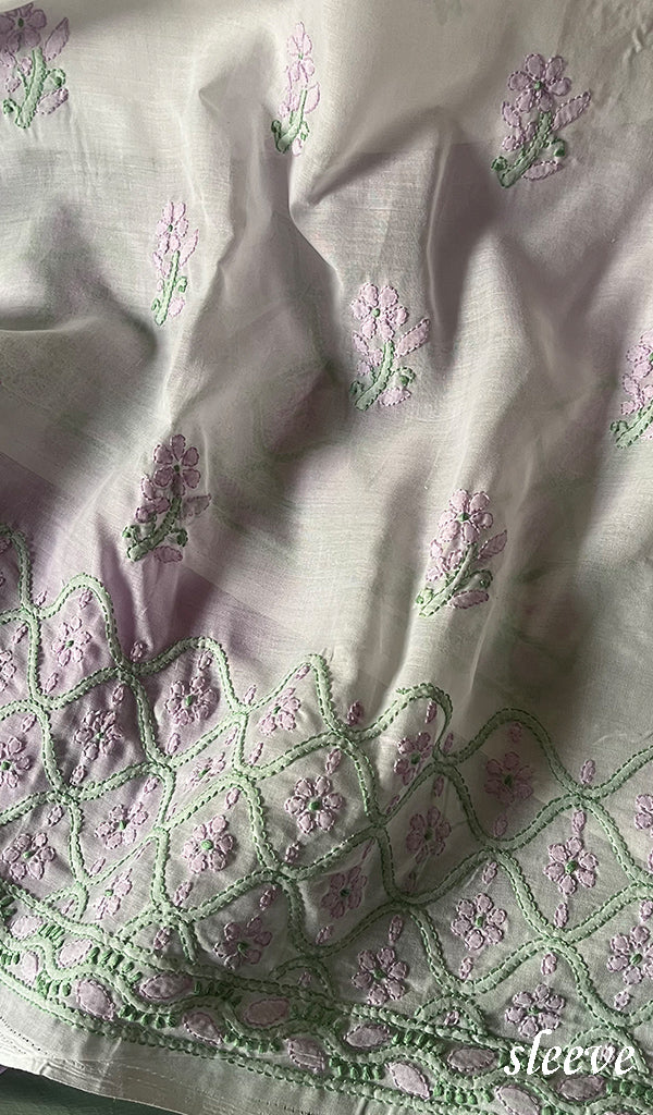 Women's Lakhnavi Handcrafted Cotton Chikankari Suit Material - HONC0291809