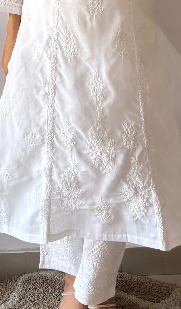 Women's Lakhnavi Handcrafted Cotton Chikankari Kurti - HONC0364093