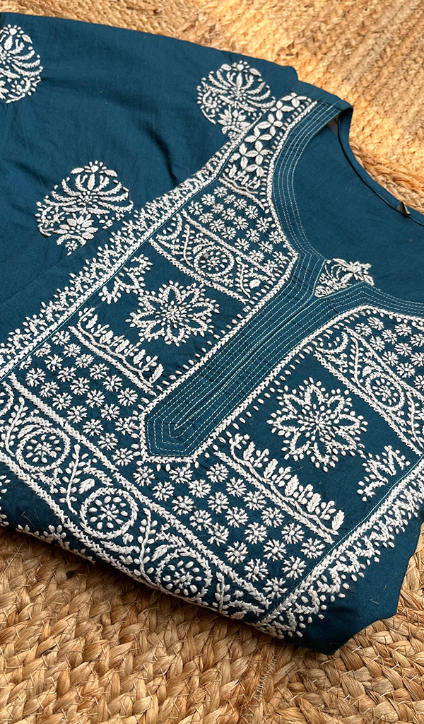 Women's Lucknowi Handcrafted Cotton Chikankari Kurti - HONC0300979
