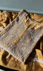 Load image into Gallery viewer, Women&#39;s Lakhnavi Handcrafted Chanderi Silk Semi - Stitched Kurta And Dupatta Set - HONC0258039
