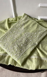 Load image into Gallery viewer, Women&#39;s Lakhnavi Handcrafted Mul Chanderi Semi - Stitched Kurta And Dupatta Set- HONC0282429
