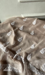将图像加载到图库查看器中， Laila Women's Lucknowi Handcrafted Faux-Georgette Unstitched  Chikankari Suit Material - HONC0330381