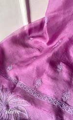 Load image into Gallery viewer, Women&#39;s Lakhnavi Handcrafted Pure Organza Chikankari Unstitched Kurta And Dupatta Set- HONC0304147
