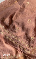 Load image into Gallery viewer, Women&#39;s Lakhnavi Handcrafted Tissue Chanderi Unstitched Kurta And Dupatta Set - HONC0270057
