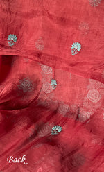 将图像加载到图库查看器中， Gulaab Women's Lakhnavi Handcrafted Pure Organza Chikankari Unstitched Kurta And Dupatta Set- HONC0288593