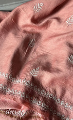 将图像加载到图库查看器中， Women&#39;s Lakhnavi Handcrafted Munga Silk Chikankari Kurta And Dupatta Set- HONC0264873
