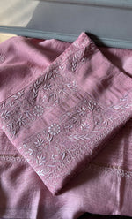 将图像加载到图库查看器中， Women&#39;s Lakhnavi Handcrafted Munga Silk Semi - Stitched Chikankari Kurta And Dupatta Set- HONC0265424
