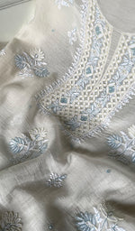 Load image into Gallery viewer, Women's Lakhnavi Handcrafted Mul Chanderi Unstitched Kurta And Dupatta Set- HONC0323583