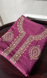 Load image into Gallery viewer, Lucknowi Handcrafted Munga Silk Chikankari Unstitched Men&#39;s Kurta Fabric - HONC0327308
