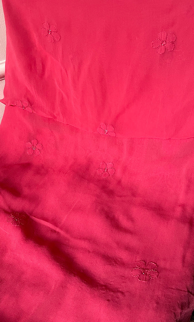 Women's Lakhnavi Handcrafted Viscose Georgette Chikankari Full Suit Material - HONC0299911